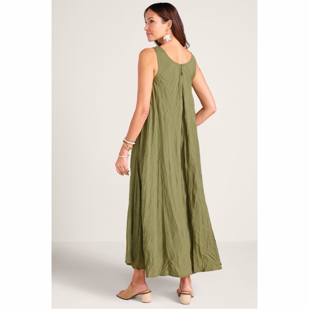 NWT Soft Surroundings Mizu Maxi Dress - Loden Green - Picture 2 of 11